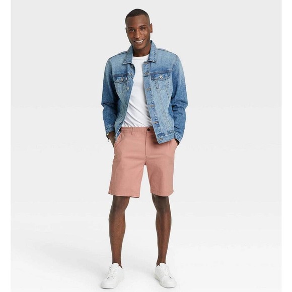 Goodfellow & Co Flat Front Chino Shorts, 7" Inseam, Coral - Size 32 - Picture 3 of 3